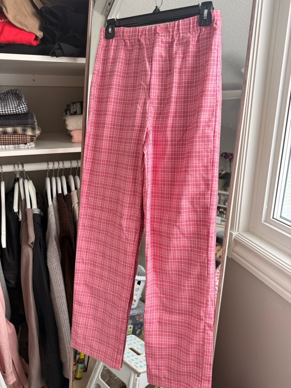 Brandy Melville Pink Plaid Pants